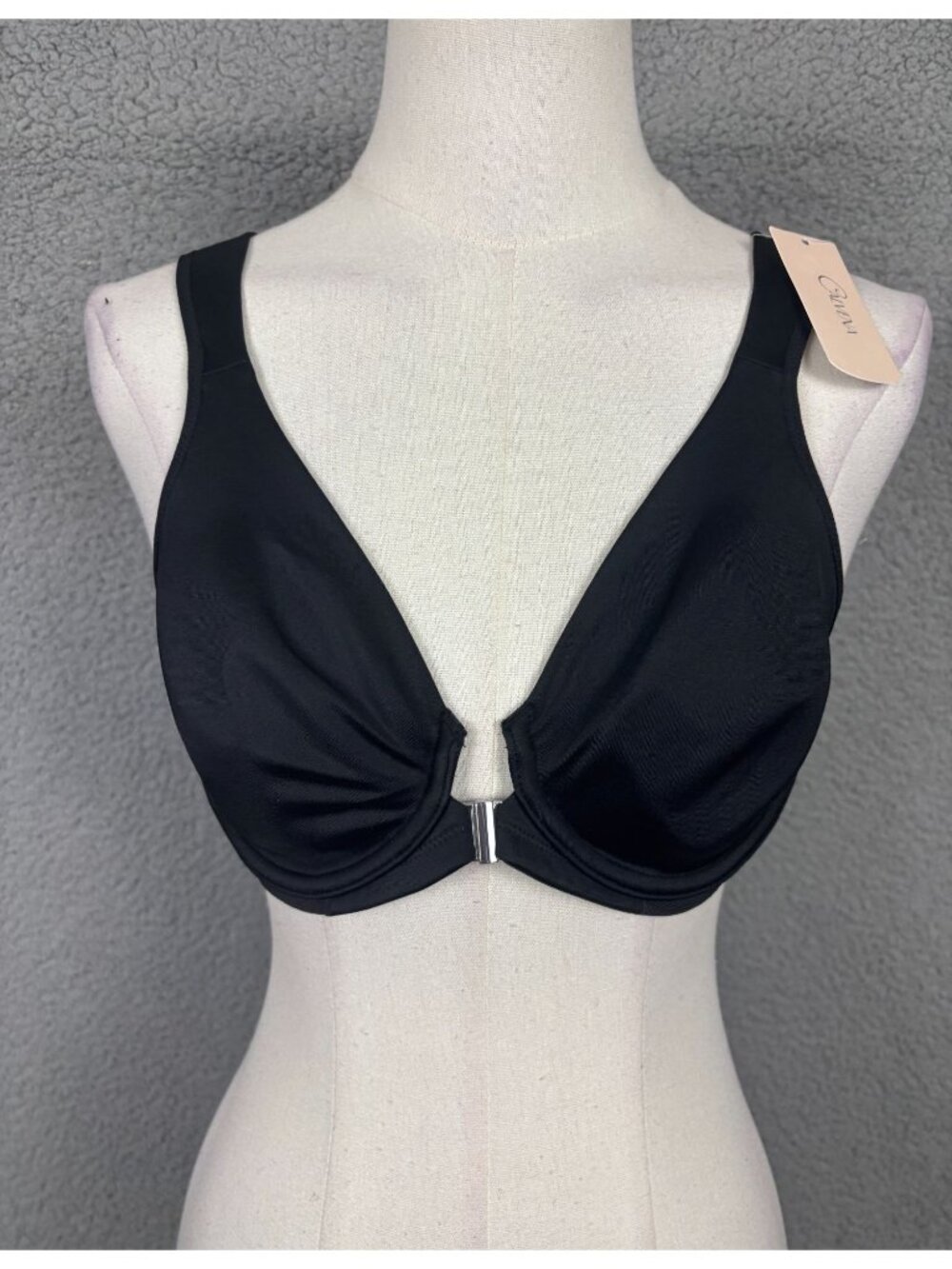 DELIMIRA Women's Front Closure Underwire Posture Support Bra Size 34B Black NWTs